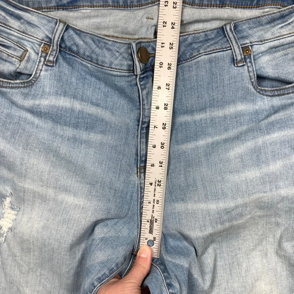 Kut from the Kloth Toothpick Skinny Jeans Women 20W‎ Light Wash Distressed Denim